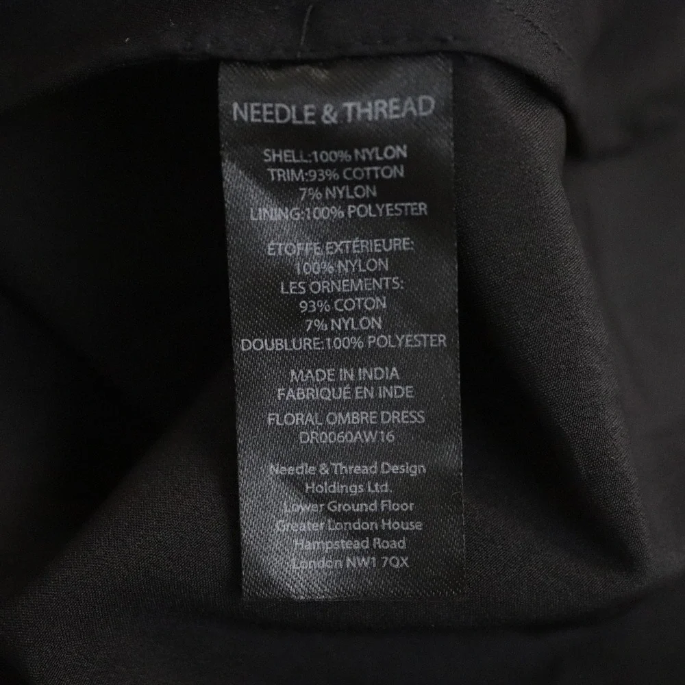 Needle & Thread Floral Ombre Dress 8 Black Sequin Beaded Embellished Midi - Picture 11 of 12